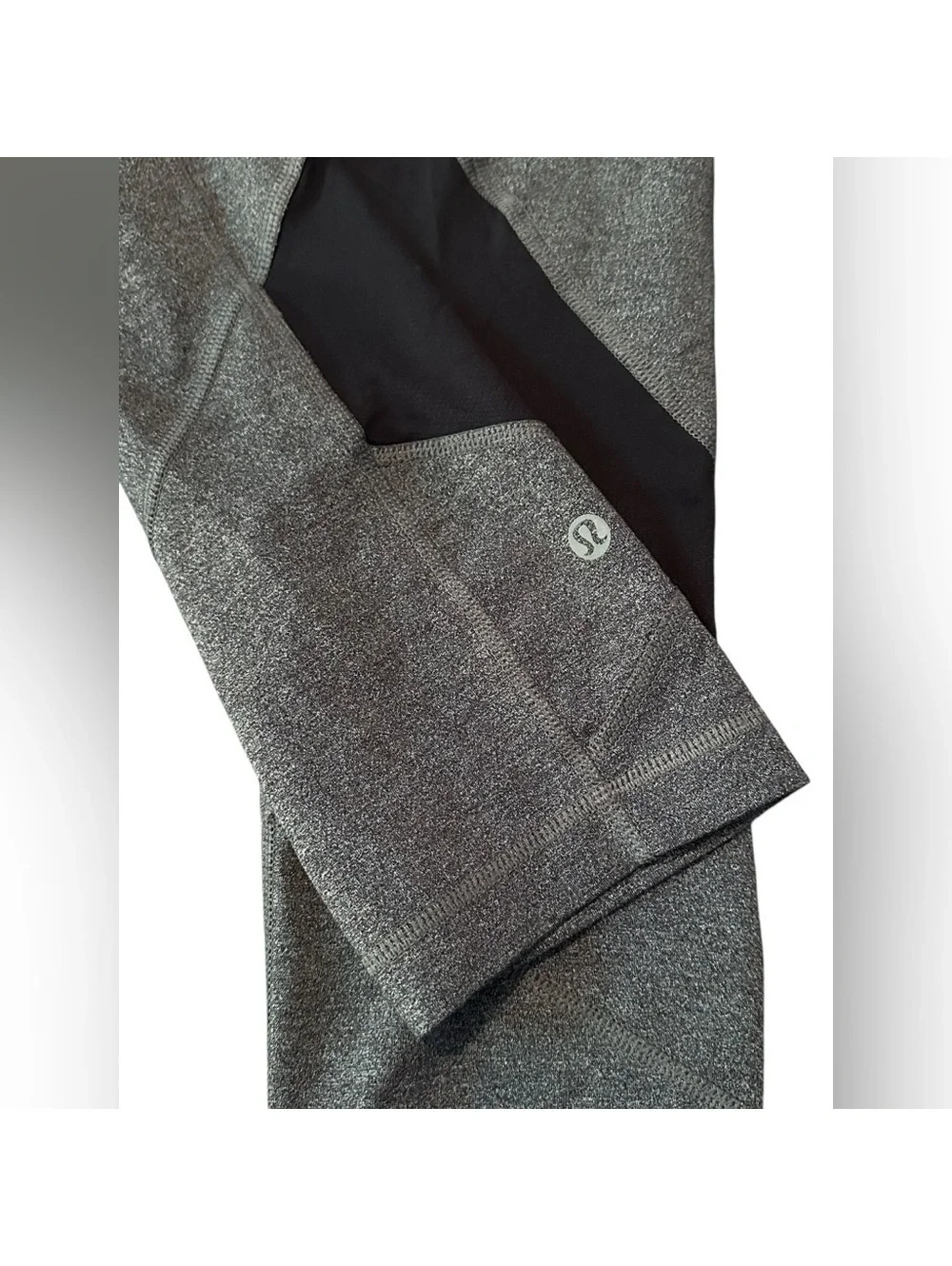 Lululemon Leggings Pace Rival Crop 23” Heathered Gray Running Pant Size 6
